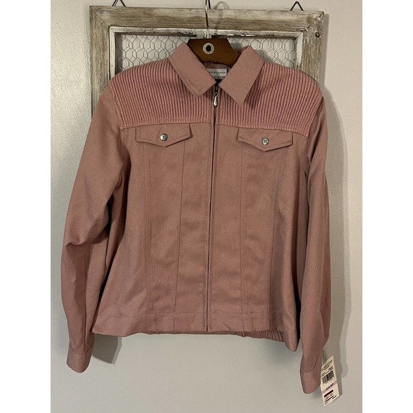 NWT Alfred Dunner Women’s Song Bird Zip Up Blazer Jacket Size 6P - Picture 1 of 8